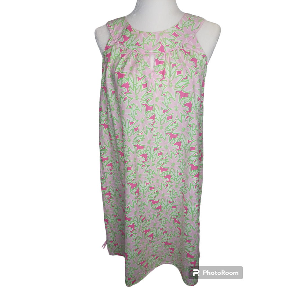 Lilly Pulitzer Women's Pink Floral Sleeveless halter A-Line Dress Size Medium